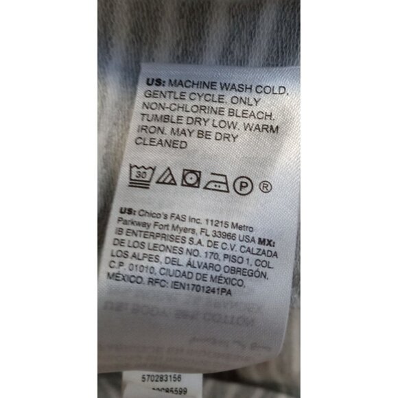 Chicos Womens  Size 3 Modal Cotton Blend Striped Gray Long Sleeve jacket Top - Picture 5 of 8